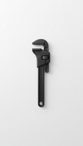 Matte Black Pipe Wrench With Ergonomic Grip