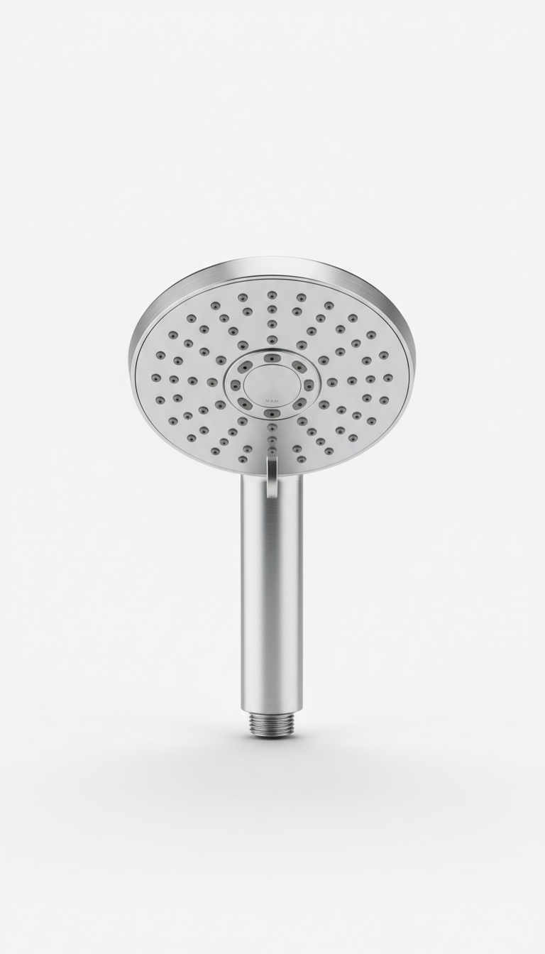 Brushed Steel Showerhead With Rainfall Spray